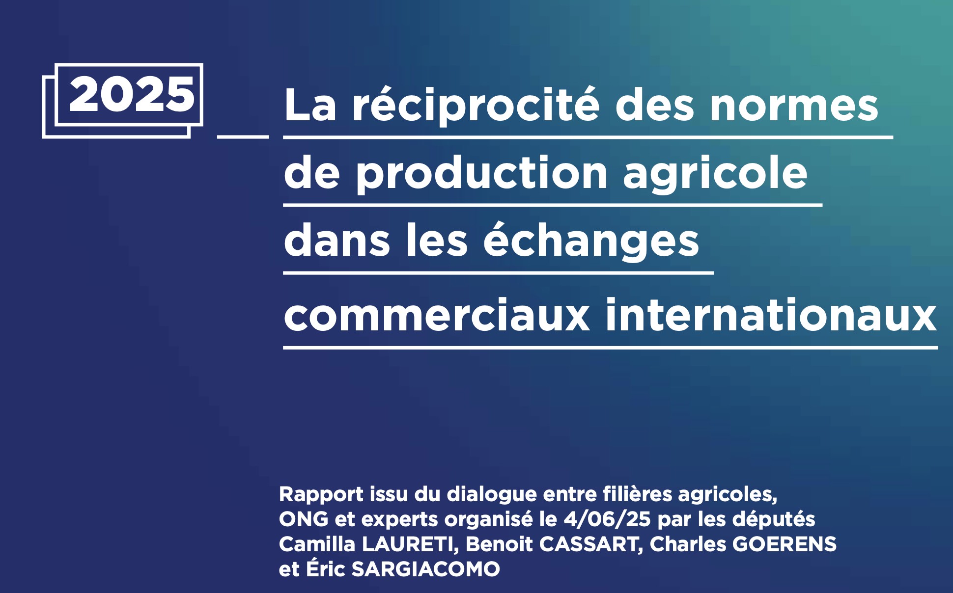 Réciprocité des normes de production agricole